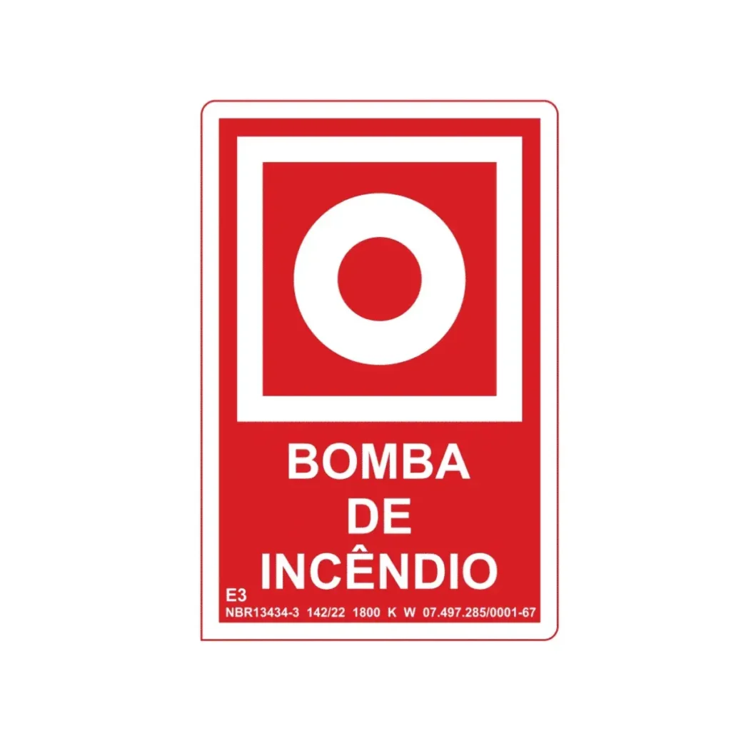 Placa E3 Bomba de Incêndio