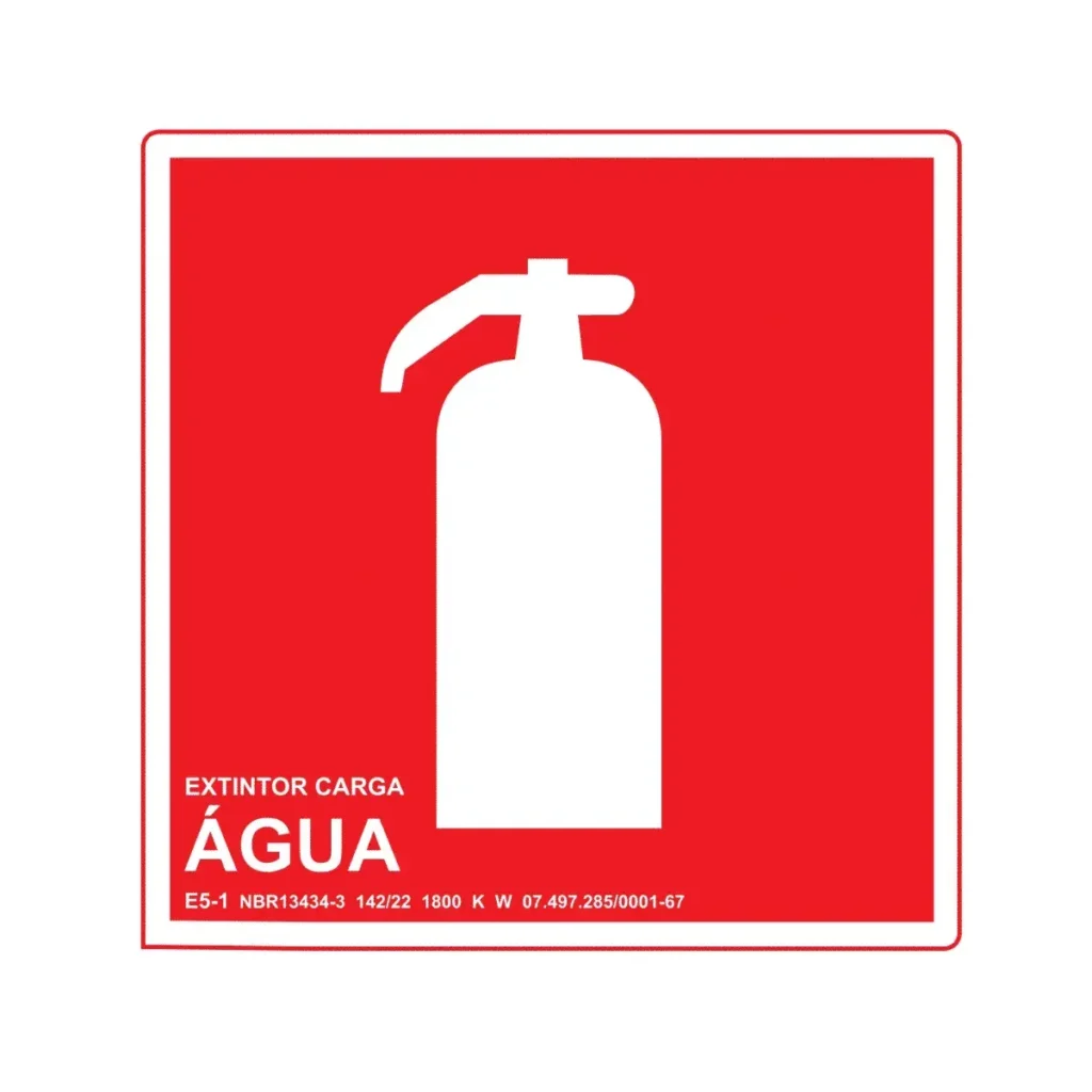 Placa E5-1 Extintor Água Fotoluminescente
