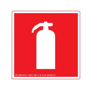 Placa E5 Extintor de Incêndio Fotoluminescente
