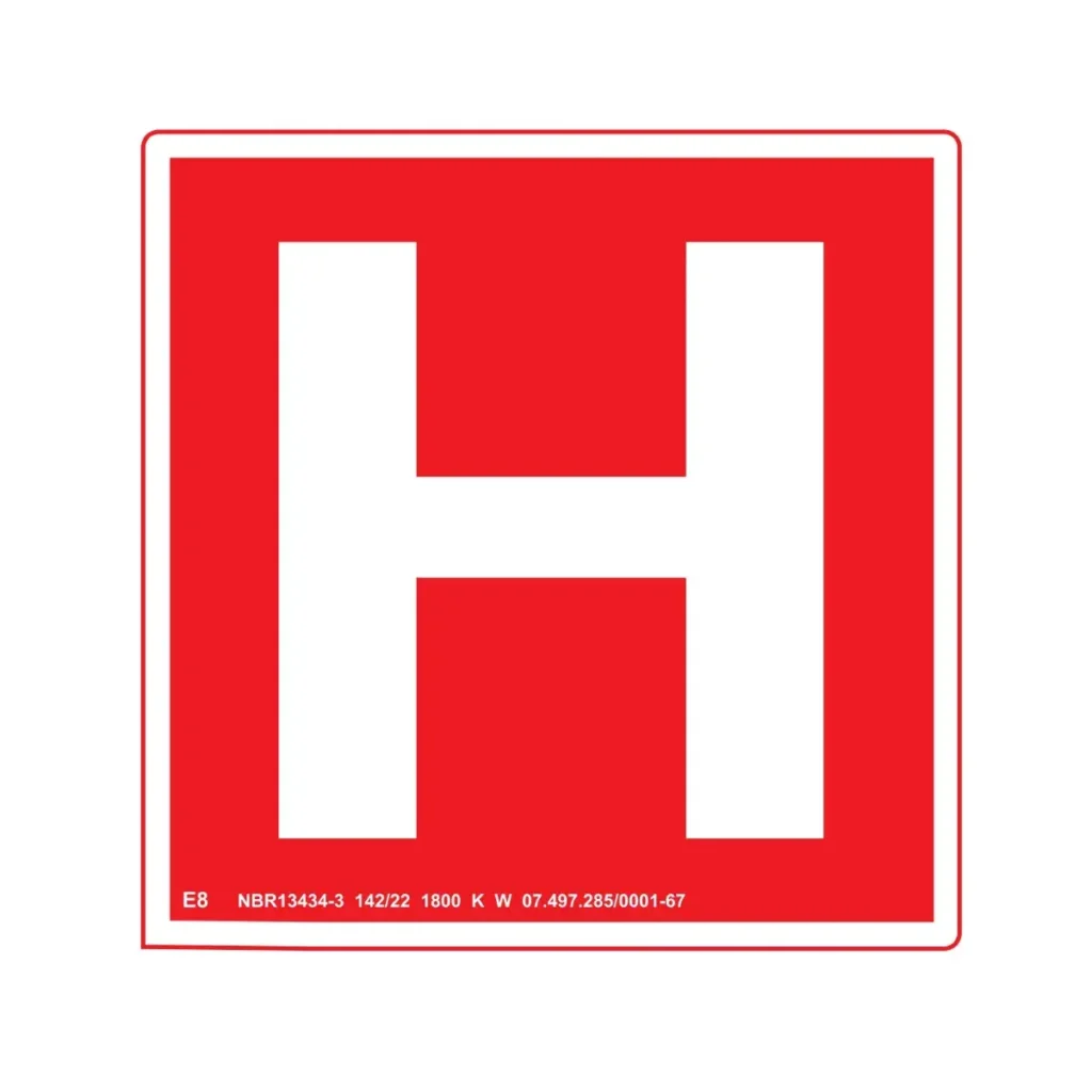 Placa E8 Hidrante Fotoluminescente