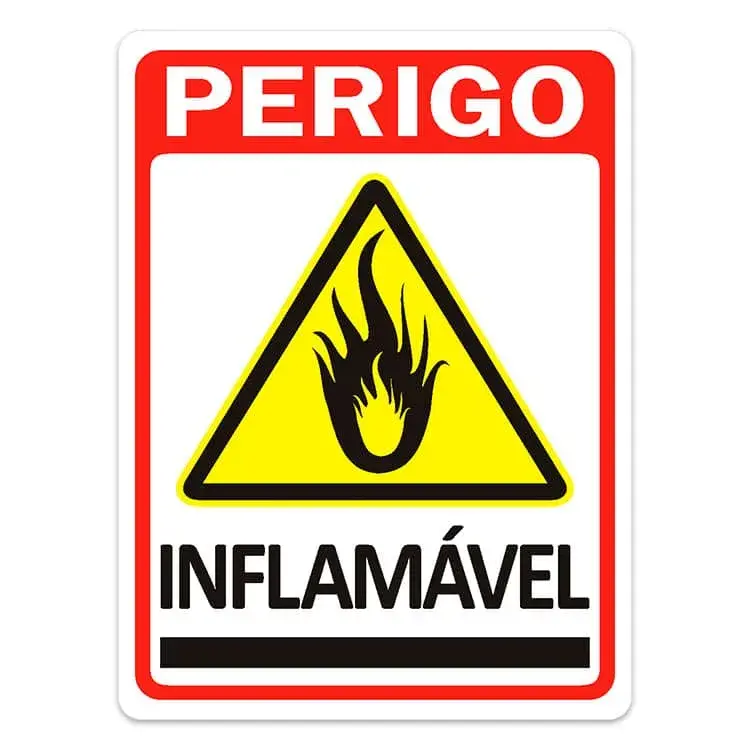 Placa A2 Risco de Incêndio Inflamável