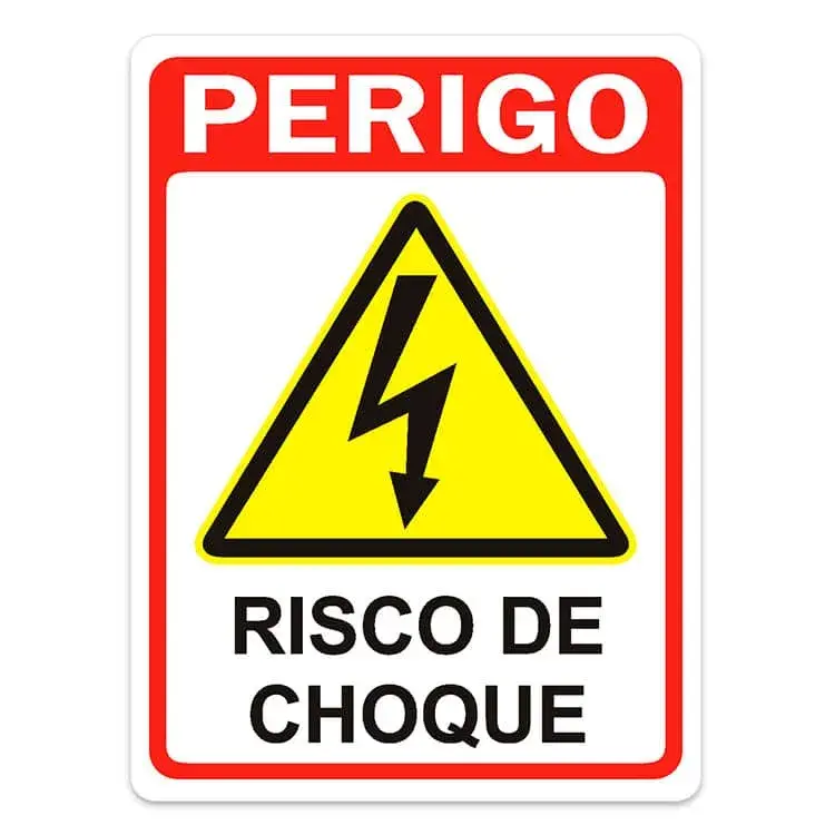 Placa A5 Risco de Choque Elétrico
