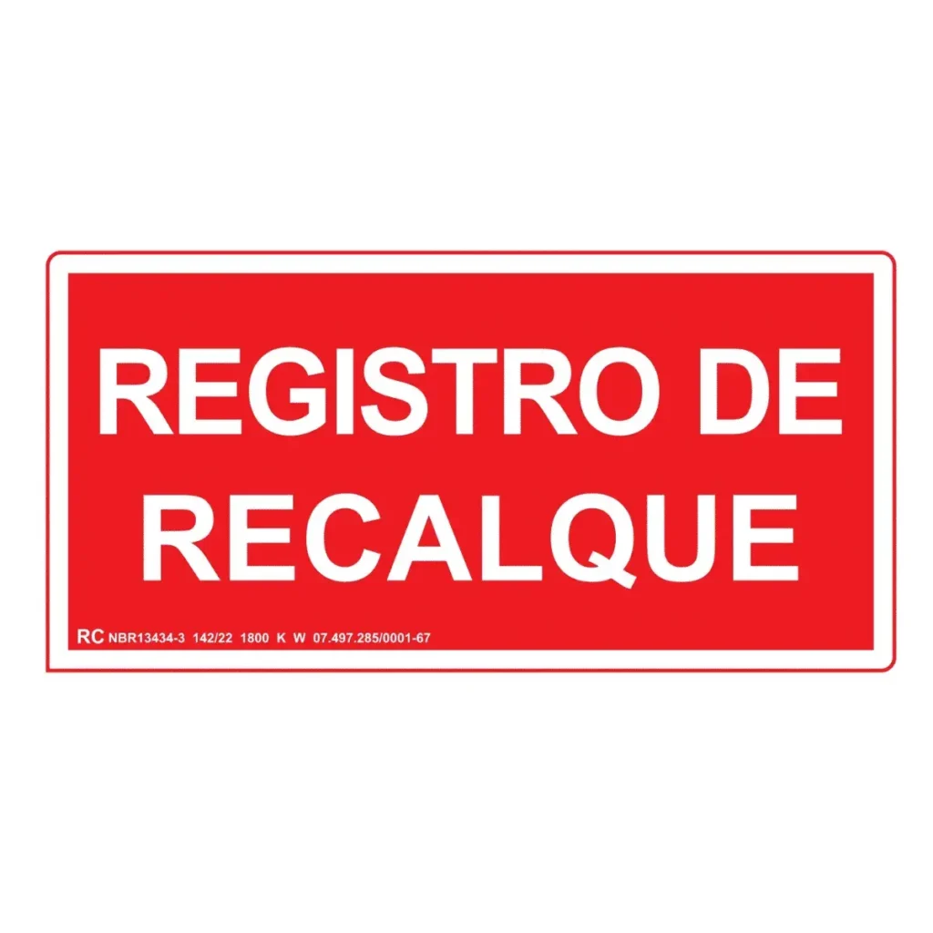 Placa RC Registro de Recalque Fotoluminescente
