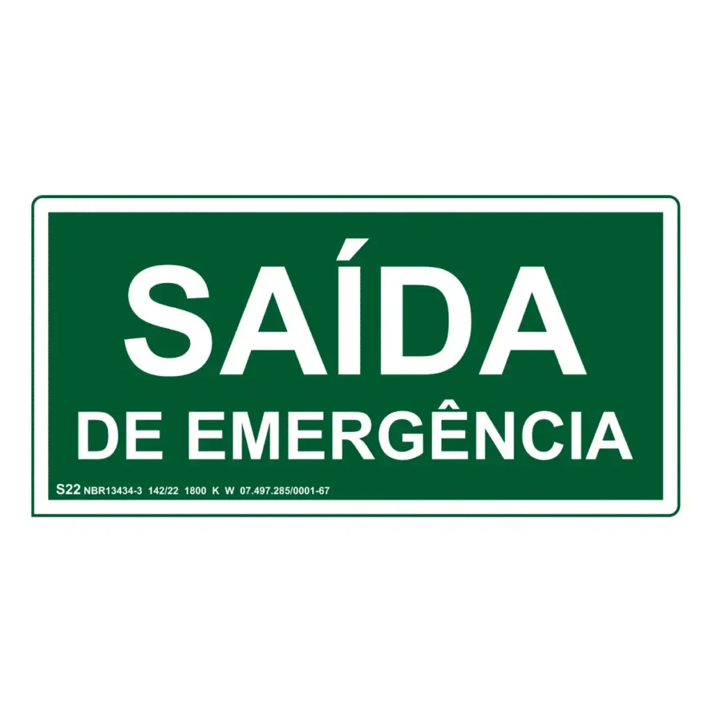 Placa S22 Saída de Emergência Fotoluminescente