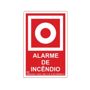 Placa de Sinalização de Emergência Alarme de Incêndio