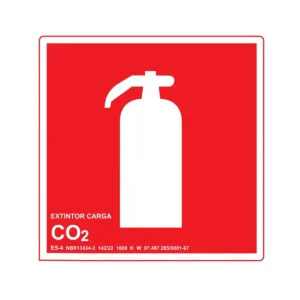 Placa de Sinalização Extintor CO2 Fotoluminescente