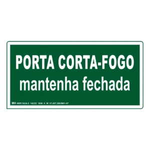 Placa de Sinalização Porta Corta Fogo Fotoluminescente