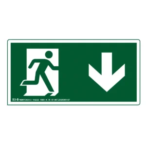 Placa de Sinalização Saída para Baixo Fotoluminescente