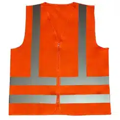 Colete Refletivo Fluorescente de Alta Visibilidade com Ziper e 1 Bolso Amarelo