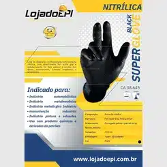 Luva Super Glove Skin Preta CX 50 UN CA 38645 Super Safety - Seguretec