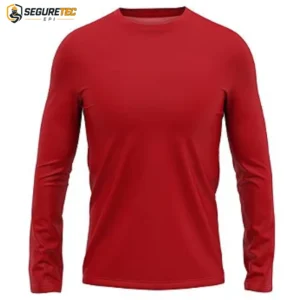 Camiseta Térmica Vermelha Manga Longa Segunda Pele Proteção UV