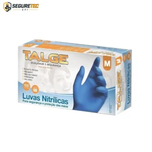 Luva Nitrílica Azul sem Pó CX c/100 und CA 29509 Talge Cx com 10 cartuchos