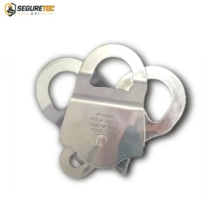 Polia Dupla em Aço Inox para Corda ou Cabo de Aço 60KN